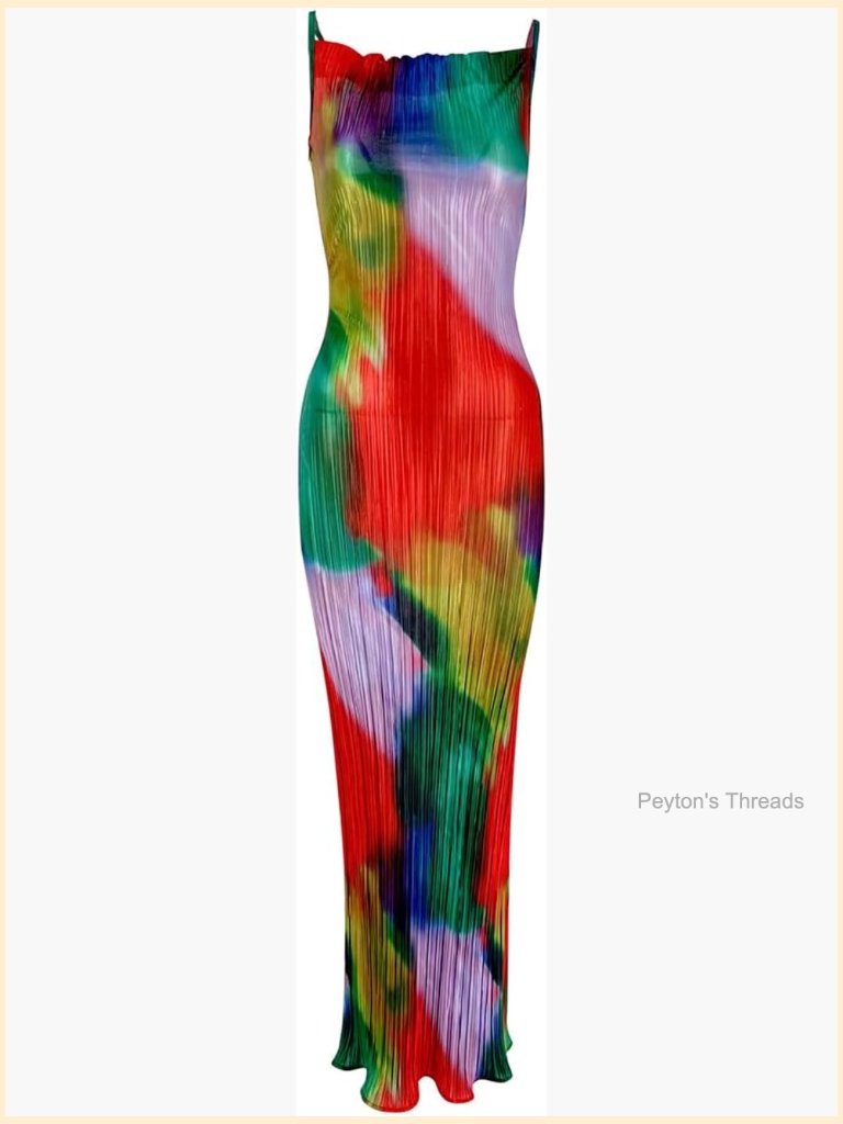 Cowl Neck Sleeveless Maxi Dress With Pleated Ruffle Backless Bodycon